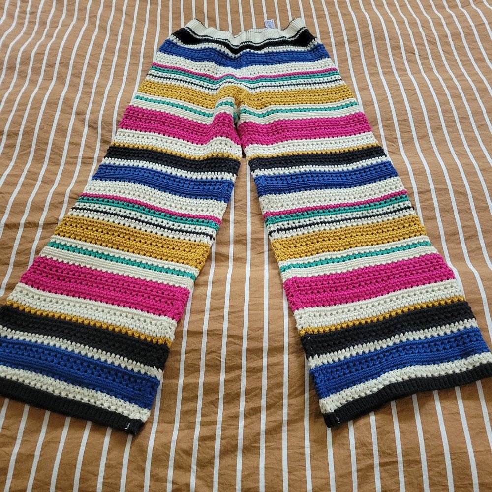 Zara multi-color crochet pants